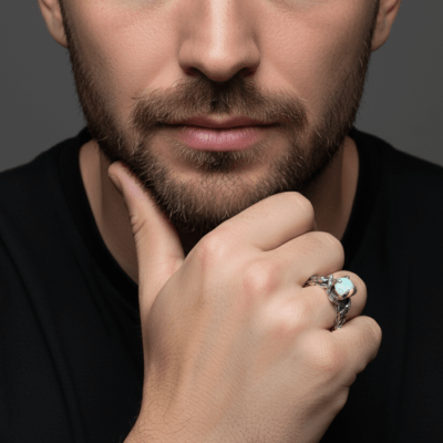 EDIÇÃO LIMITADA – ANEL WOOD MOON EM PRATA 925 COM PEDRA OPALINA