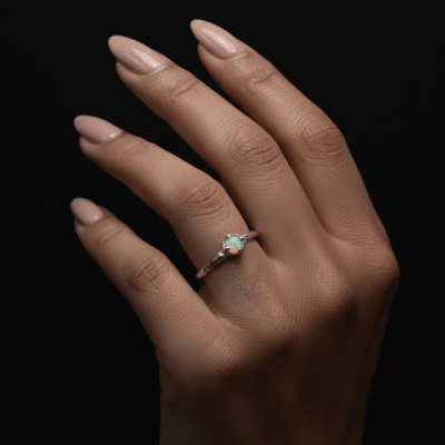 EDIÇÃO LIMITADA — Solitário Aurora em Prata 925 com Opala