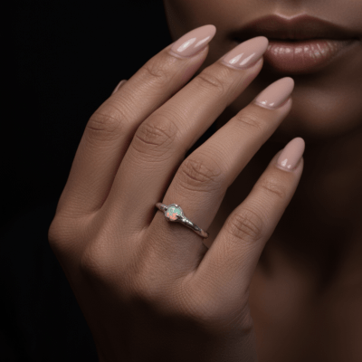 EDIÇÃO LIMITADA — Solitário Aurora em Prata 925 com Opala