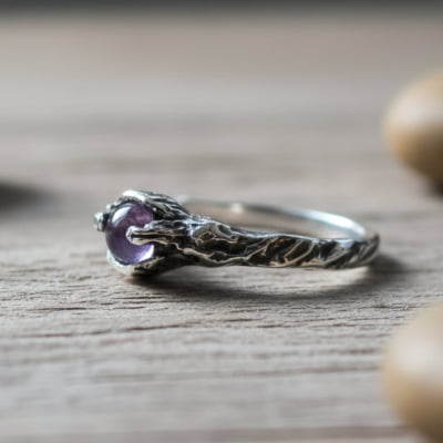 EDIÇÃO LIMITADA – SOLITÁRIO MAGMA EM PRATA 925 COM AMETISTA NATURAL