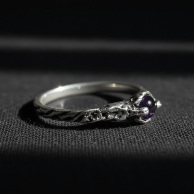 EDIÇÃO LIMITADA – SOLITÁRIO MAGMA EM PRATA 925 COM AMETISTA NATURAL