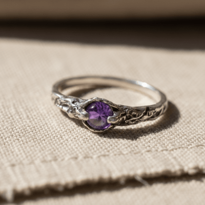 EDIÇÃO LIMITADA – SOLITÁRIO MAGMA EM PRATA 925 COM AMETISTA NATURAL