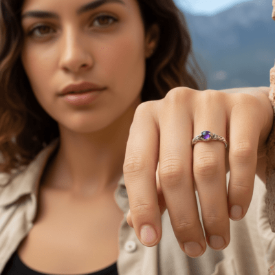 EDIÇÃO LIMITADA – SOLITÁRIO MAGMA EM PRATA 925 COM PEDRA NATURAL AMETISTA