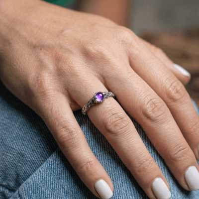 EDIÇÃO LIMITADA – SOLITÁRIO MAGMA EM PRATA 925 COM AMETISTA NATURAL