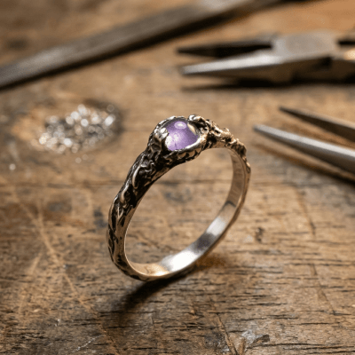 EDIÇÃO LIMITADA – SOLITÁRIO MAGMA EM PRATA 925 COM AMETISTA NATURAL