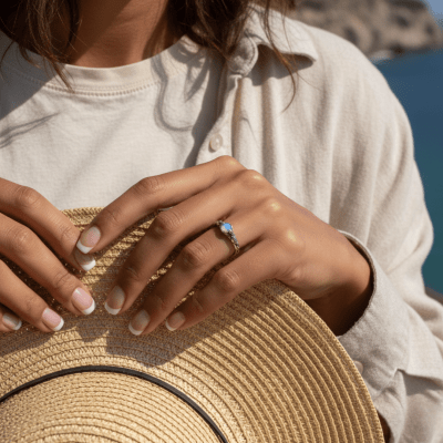 EDIÇÃO LIMITADA – SOLITÁRIO MAGMA EM PRATA 925 COM PEDRA OPALINA