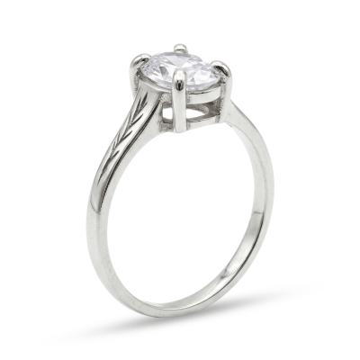 Essência - Anel Solitário Artesanal em Prata 925