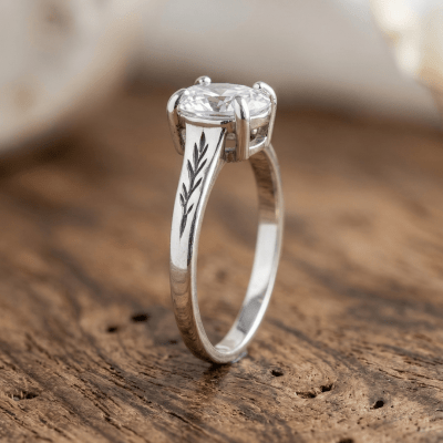 Essência - Anel Solitário Artesanal em Prata 925