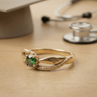 FORMATURA – ANEL DE ENFERMAGEM EM OURO AMARELO 10K