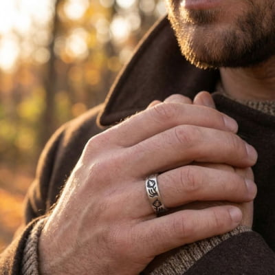 IVY — Anel Folhas em Prata 925 com Oxidação