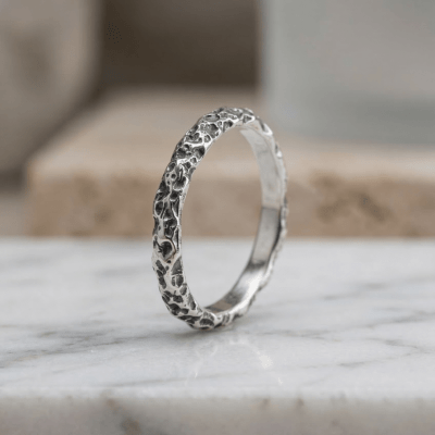 Lunar - Anel Fino Artesanal em Prata 925