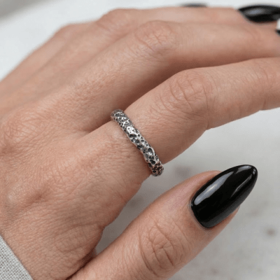 Lunar - Anel Fino Artesanal em Prata 925