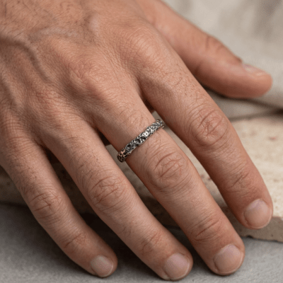 Lunar - Anel Fino Artesanal em Prata 925