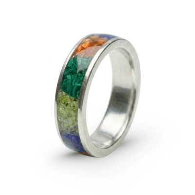 MOSAICO – ANEL DE PRATA 925 COM MOSAICO DE MULTI PEDRAS NATURAIS