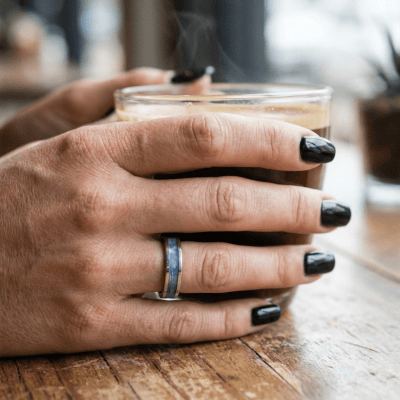 MOSAICO – ANEL DE PRATA 925 COM MOSAICO DE PEDRA NATURAL CIANITA AZUL