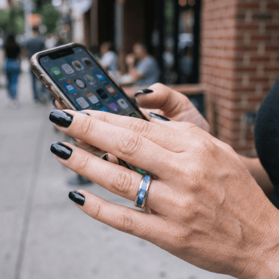 MOSAICO – ANEL DE PRATA 925 COM MOSAICO DE PEDRA NATURAL CIANITA AZUL