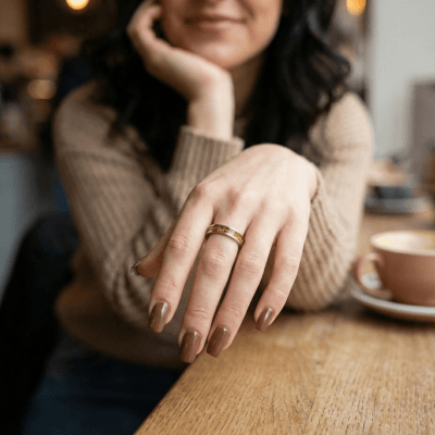 MOSAICO – ANEL DE PRATA 925 COM MOSAICO DE PEDRA NATURAL CITRINO