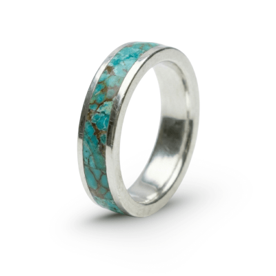 MOSAICO – ANEL DE PRATA 925 COM MOSAICO DE PEDRA NATURAL CRISOCOLA