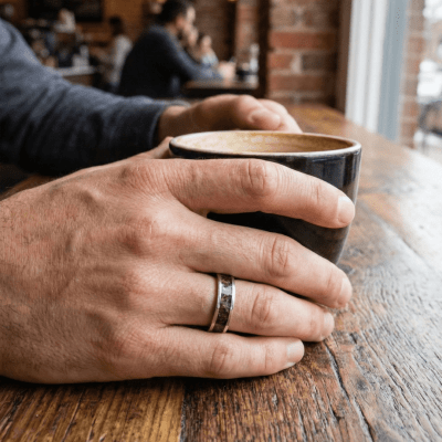 Mosaico – Anel em Prata 925 com Mosaico de Pedra Natural Granada