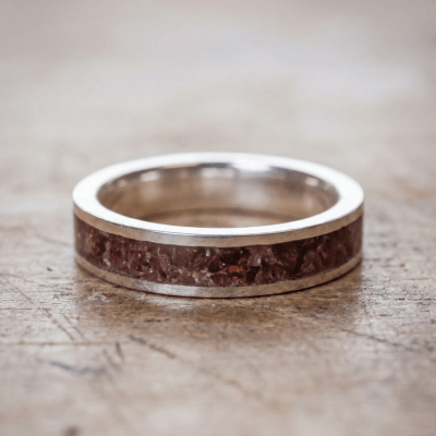 Mosaico – Anel em Prata 925 com Mosaico de Pedra Natural Granada