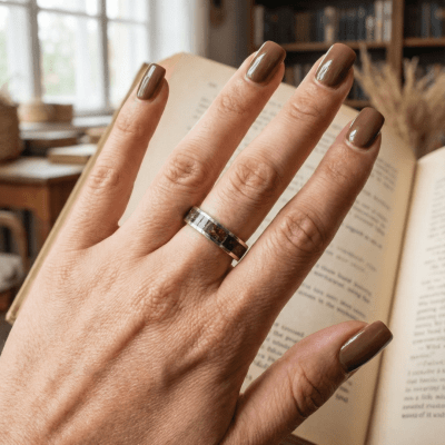 Mosaico – Anel em Prata 925 com Mosaico de Pedra Natural Granada