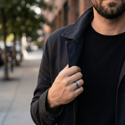 Mosaico – Anel em Prata 925 com Mosaico de Pedra Natural Lápis-Lazúli