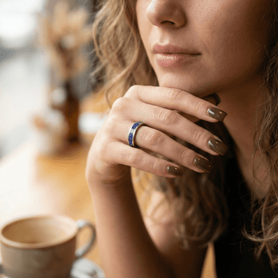 Mosaico – Anel em Prata 925 com Mosaico de Pedra Natural Lápis-Lazúli