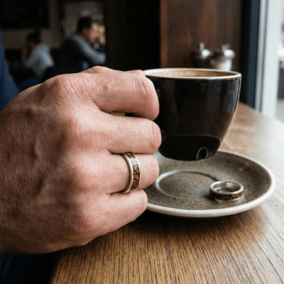 MOSAICO – ANEL DE PRATA 925 COM MOSAICO DE PEDRA NATURAL OLHO DE TIGRE