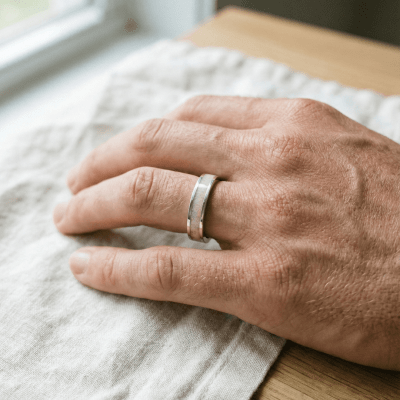 Mosaico – Anel em Prata 925 com Pedra Natural Quartzo Rosa