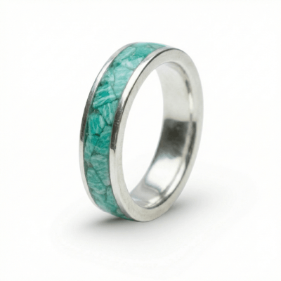 Mosaico – Anel em Prata 925 com Mosaico de Pedra Natural Amazônita