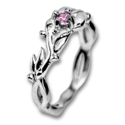 OLIVEIRA - ANEL SOLITÁRIO EM PRATA 925 COM ZIRCÔNIA ROSA