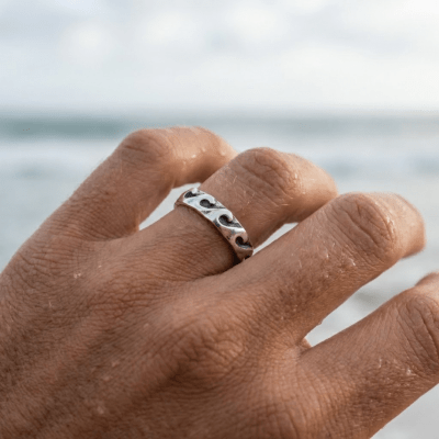 ONDAS — Anel de Ondas Modelo Fino em Prata 925