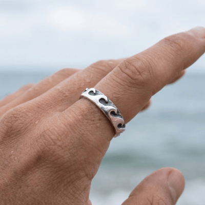 ONDAS — Anel de Ondas Modelo Fino em Prata 925