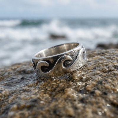 ONDAS — Anel de Ondas Modelo Largo em Prata 925