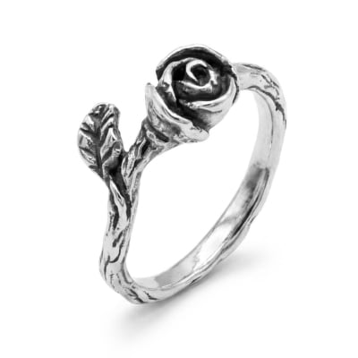 ROSA — Anel de Rosa Esculpida à Mão em Prata 925