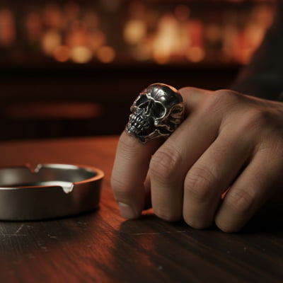 SKULL – Anel Caveira Grande em Prata 925