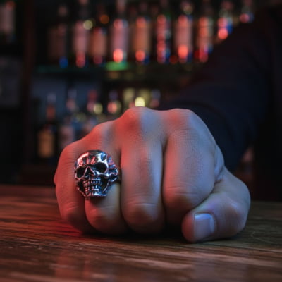 SKULL – Anel Caveira Grande em Prata 925