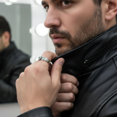 Skull Love – Anel Caveira Coração em Prata 925