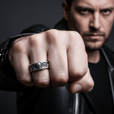 Skull Motor V800 – Anel Caveira Motociclista em Prata 925