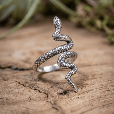 SNAKE – Anel Masculino Cobra em Prata 925