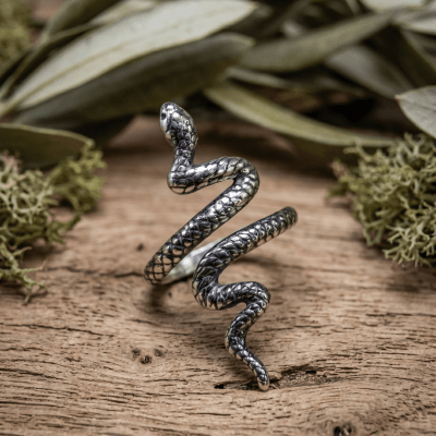 SNAKE – Anel Masculino Cobra em Prata 925