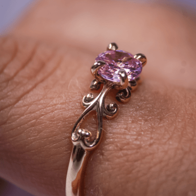 SOLITÁRIO FRIGG ZIRCÔNIA ROSA OURO AMARELO 14 K 