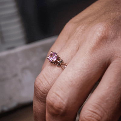 SOLITÁRIO FRIGG ZIRCÔNIA ROSA OURO AMARELO 14 K 