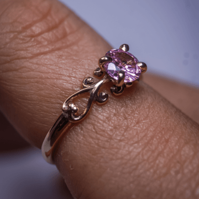 SOLITÁRIO FRIGG ZIRCÔNIA ROSA OURO AMARELO 18 K