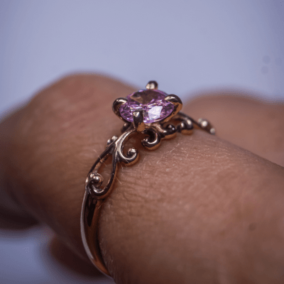 SOLITÁRIO FRIGG ZIRCÔNIA ROSA OURO AMARELO 18 K