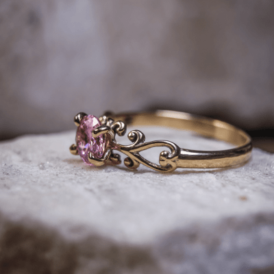 SOLITÁRIO FRIGG ZIRCÔNIA ROSA OURO AMARELO 18 K