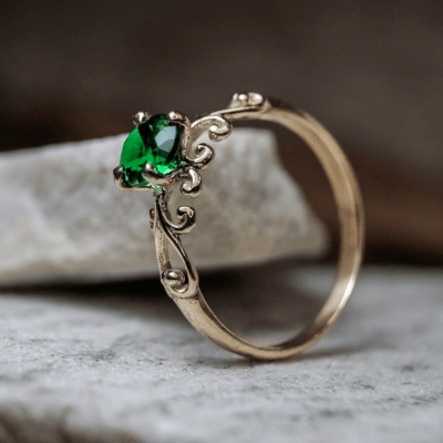 SOLITÁRIO FRIGG ZIRCÔNIA VERDE OURO AMARELO 10 K 
