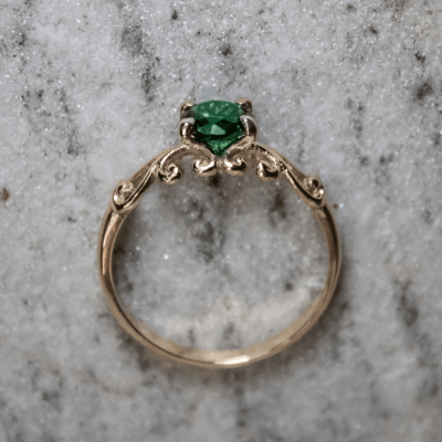 SOLITÁRIO FRIGG ZIRCÔNIA VERDE OURO AMARELO 10 K 
