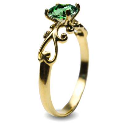 SOLITÁRIO FRIGG ZIRCÔNIA VERDE OURO AMARELO 18 K