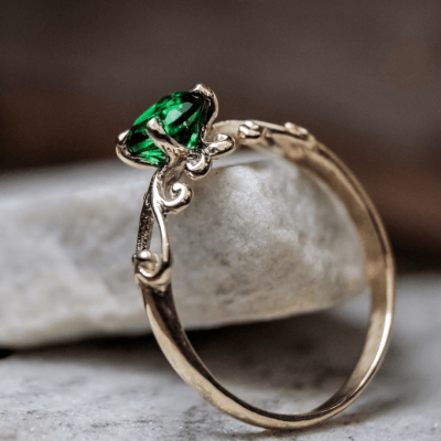 SOLITÁRIO FRIGG ZIRCÔNIA VERDE OURO AMARELO 18 K